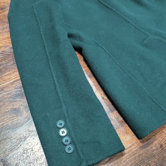 Talbots Forest Green Wool Blend Single Breast Two Button Jacket Blazer Size 10 - Picture 6 of 11